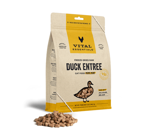 Vital Essentials Freeze-Dried Duck Entrée Cat Food Mini Nibs