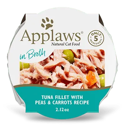 Applaws Natural Wet Cat Food Tuna Fillet with Peas & Carrots in Broth  Pot