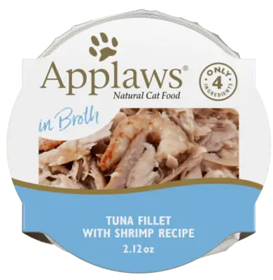 Applaws Natural Wet Cat Food Tuna Fillet with Shrimp in Broth Pot