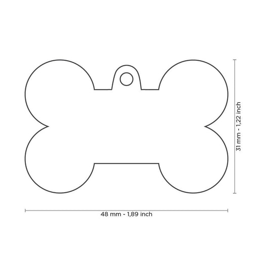 MyFamily ID Tag Basic Collection Bone XL Pink in Aluminium