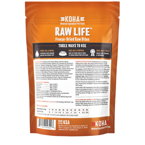 Koha Freeze-Dried Raw Bites Chicken Entrée for Dogs