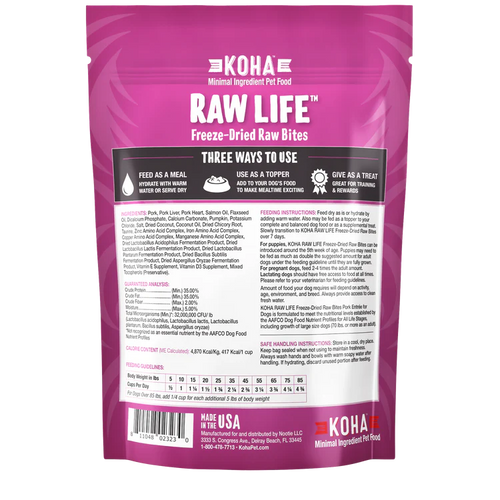 Koha Freeze-Dried Raw Bites Pork Entrée for Dogs