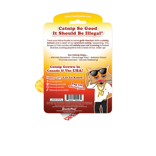 Meowijuana Get Hungry Refillable Burger and Fries Cat Toys
