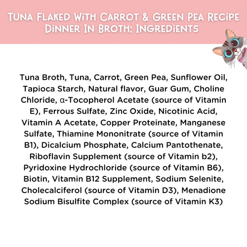 Love Nala Tuna Flaked With Carrot & Green Pea Recipe Dinner In Broth Adult Cat Food