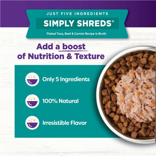 Wellness Bowl Boosters Simply Shreds Tuna, Beef & Carrots Wet Dog Food