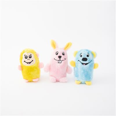Zippy Paws Squeakie Buddies Bear, Bunny, Monkey