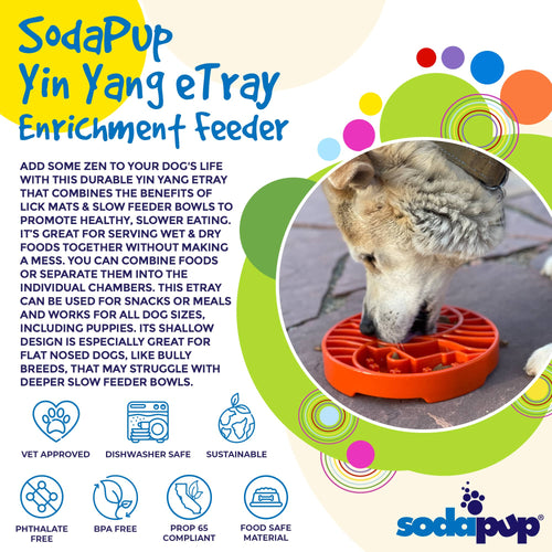 SodaPup Sun and Moon Design eTray Enrichment Slow Feeder Tray for Dogs