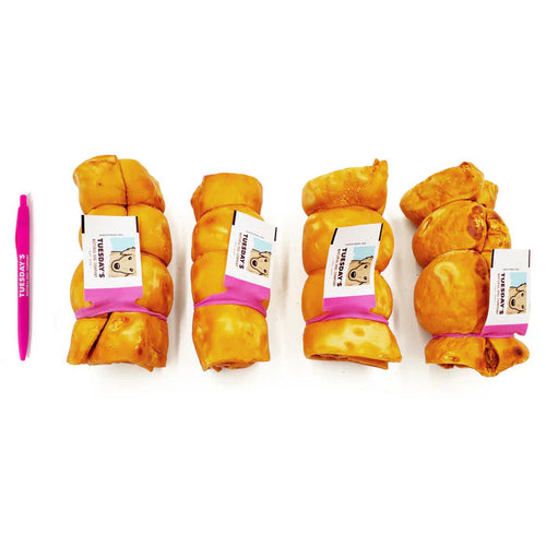 Tuesday's Natural Dog Company Peanut Butter Basted Cheek Roll Dog Treats