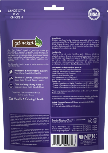 Get Naked® Digestive Health Functional Crunchy Treats for Cats, Chicken Flavor