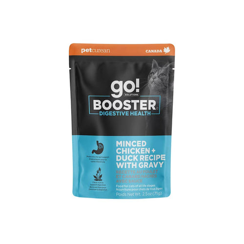 Petcurean Go! Solutions Booster Minced Chicken + Duck with Gravy for Digestive Health Wet Cat Food