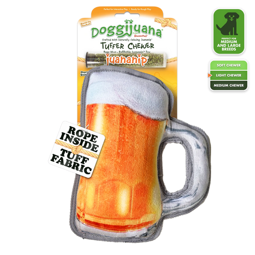 Doggijuana Tuffer Chewer Refillable Beer Mug Toy