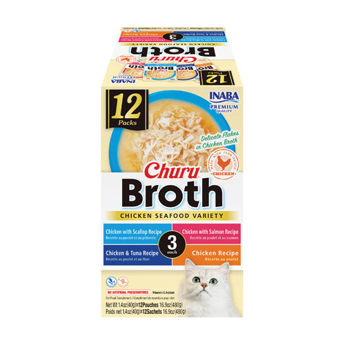 Inaba Churu Broth Chicken & Seafood Variety Pack Cat Treat