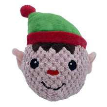 PetLou Christmas EZ Squeaky Twin Pack Ball - Penguin & Elf Dog Toys