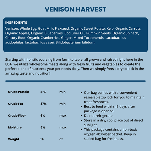 Shepherd Boy Farms Venison Harvest Freeze Dried Dog Food