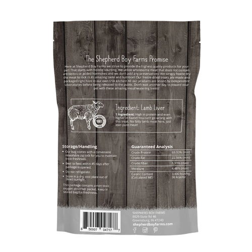 Shepherd Boy Farms Lamb Liver Raw Freeze Dried Dog Treats