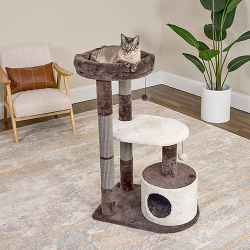 Midwest Home for Pets Feline Nuvo® Mocha Cream Alden Cat Tree Furniture