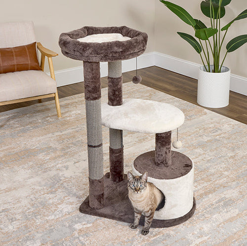 Midwest Home for Pets Feline Nuvo® Mocha Cream Alden Cat Tree Furniture