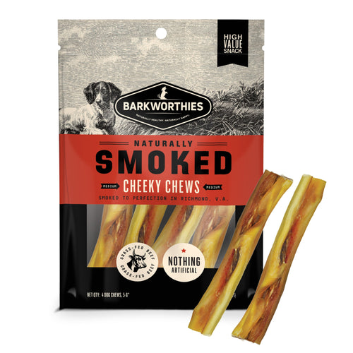 Barkworthies Naturally Smoked Cheeky Chews Dog Treats