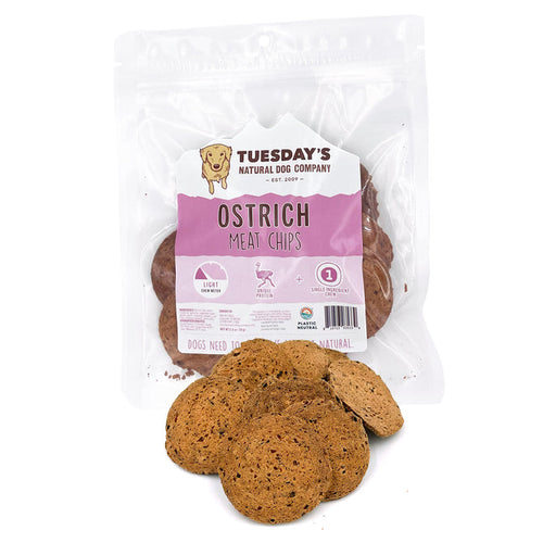 Tuesdays Natural Dog Company Ostrich Meat Chips Dog Treats