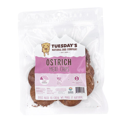 Tuesdays Natural Dog Company Ostrich Meat Chips Dog Treats