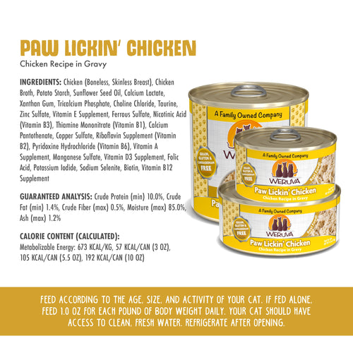 Weruva Paw Lickin’ Chicken Chicken Recipe in Gravy Canned Cat Food