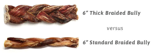 Tuesdays Natural Dog Company Thick Braided Bully Stick - Odor Free (Bulk)