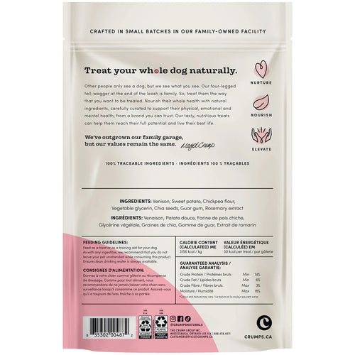 Crumps Naturals Venison Chia Jerky Dog Treats