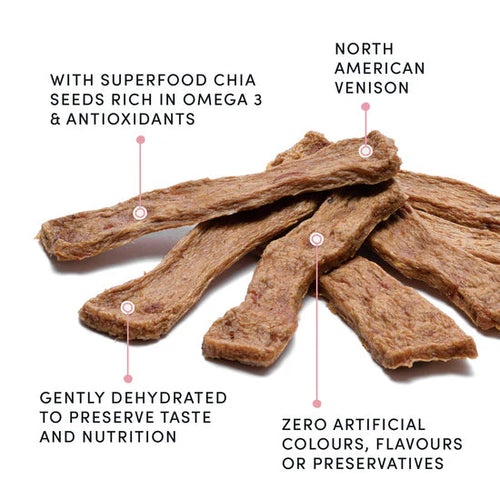 Crumps Naturals Venison Chia Jerky Dog Treats