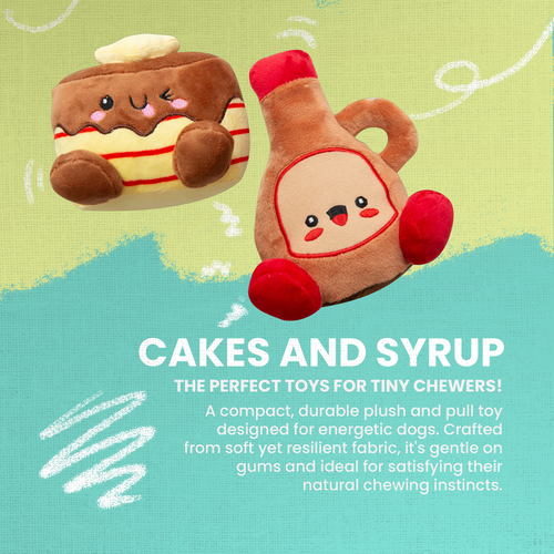 Snugarooz Pancake & Syrup Plush Duo Dog Toy