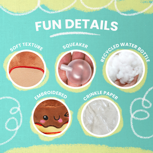 Snugarooz Pancake & Syrup Plush Duo Dog Toy