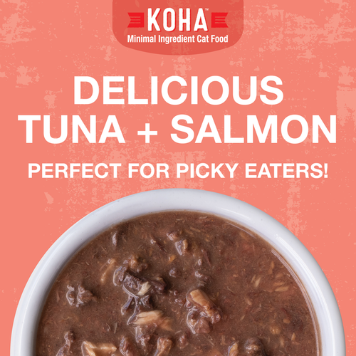 Koha Poké Bowl Tuna & Salmon Entrée in Gravy for Cats