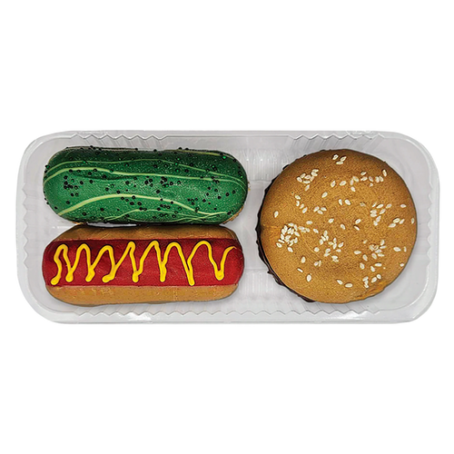 K9 Granola Factory Donut Deli, PUPNIC Hamburger, Hot Dog & Pickle Gourmet Donut for Dogs