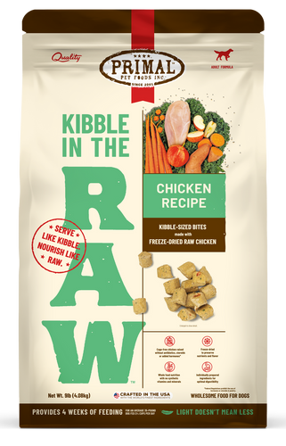Primal Kibble in the Raw Dog Food Chicken Recipe