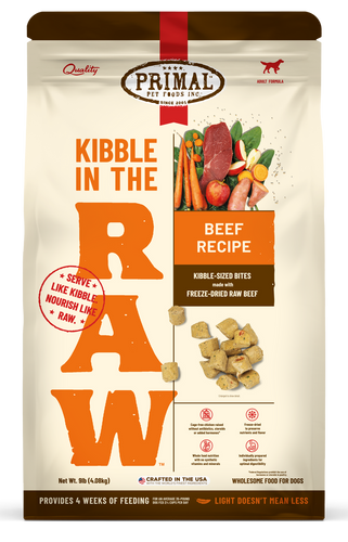 Primal Kibble in the Raw Dog Food Beef Recipe