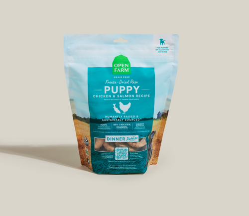 Open Farm Chicken & Salmon Freeze Dried Raw Patties for Puppies