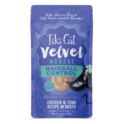 Tiki Cat® Velvet Mousse™ Hairball Control: Chicken & Tuna Recipe in Broth