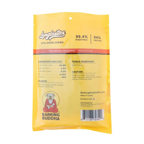 Barking Buddha™ Longlastics™ Thick Collagen Stick 5″ to 6″ (10 Pack) for Small to Medium Dogs / Medium Chewers