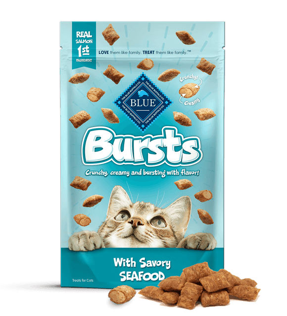 Blue Buffalo BLUE Bursts Savory Seafood Crunchy and Creamy Cat Treats