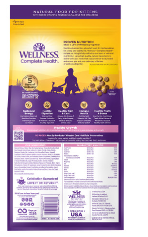 Wellness Complete Health Grained  Kitten Deboned Chicken, Chicken Meal & Rice Dry Cat Food