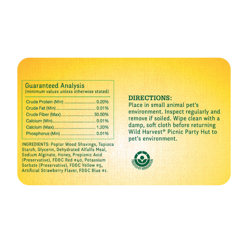 WILD HARVEST Picnic Party Hut, Strawberry Flavor Small Animal Treats