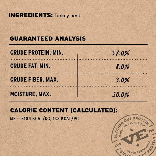 Vital Essentials Freeze-Dried Raw Bar Turkey Necks Single Ingredient Dog Chews