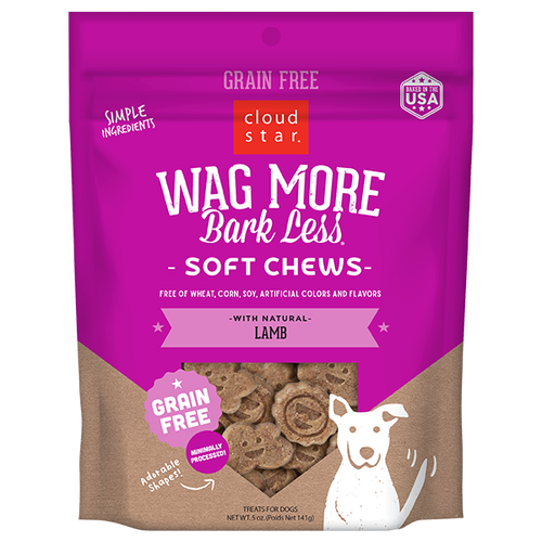 Cloud Star WAG MORE BARK LESS SOFT & CHEWY TREATS: NATURAL LAMB