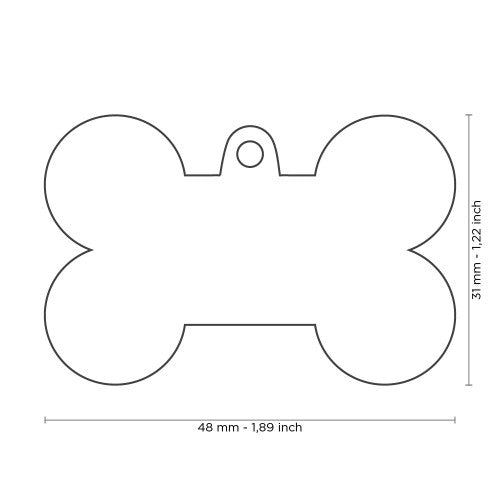 MyFamily Shine XL Grey Glitter Bone ID Tag