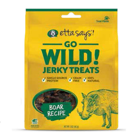 Etta Says! Go Wild! Jerky Treats Boar Recipe Dog Treats