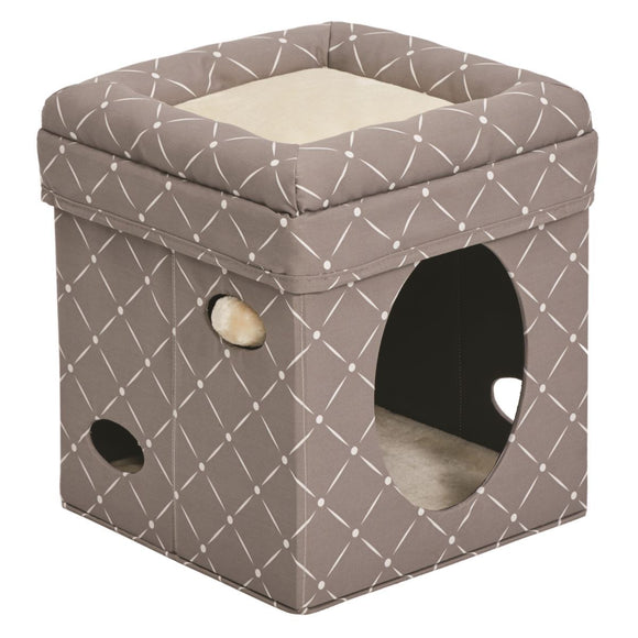 Midwest Home Curious Cat Cube- Mushroom