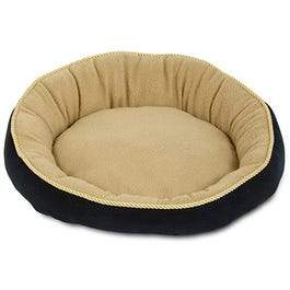 Bolster Pet Bed, Round, 18-In.