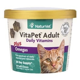 Cat Vitamins + Omegas, Adult Soft Chews, 60-Ct.