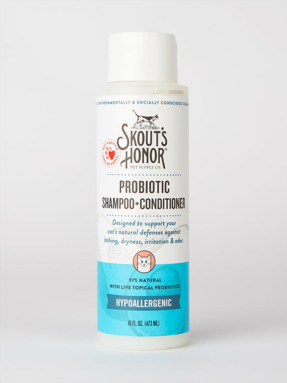 Skout's Honor Cat Probiotic Shampoo + Conditioner Fragrance Free (16 oz)