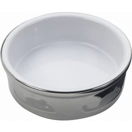 Ceramic Cat Dish, Titanium Color, 5-In.