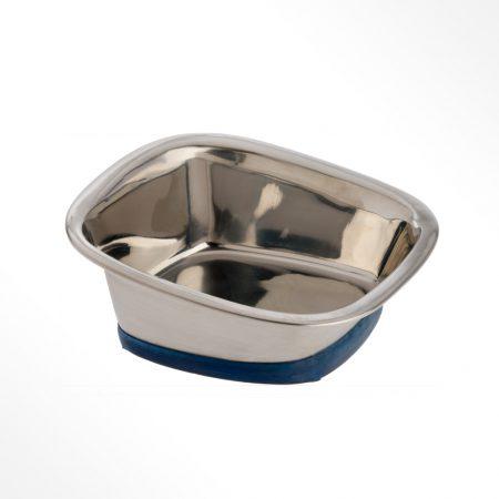 OurPets Premium Rubber-Bonded Stainless Steel Square Bowl